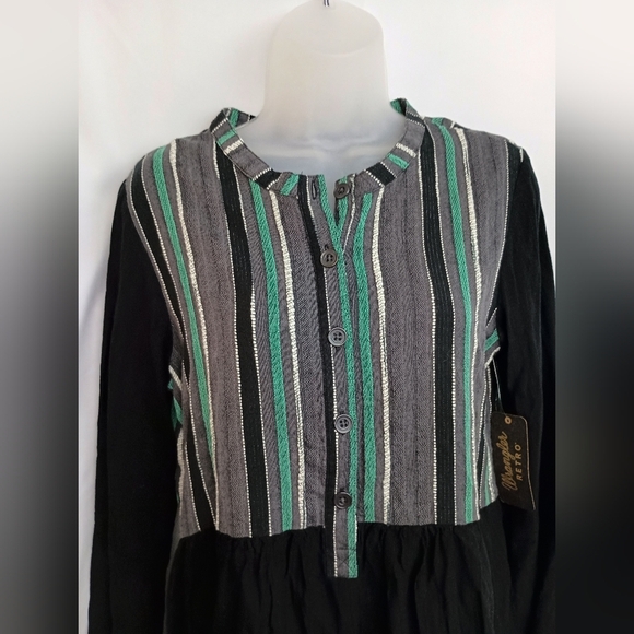 NWT WRANGLER Retro Western Bell Sleeve Shirt Top Southwest Cowgirl (#1,325) - Picture 4 of 9